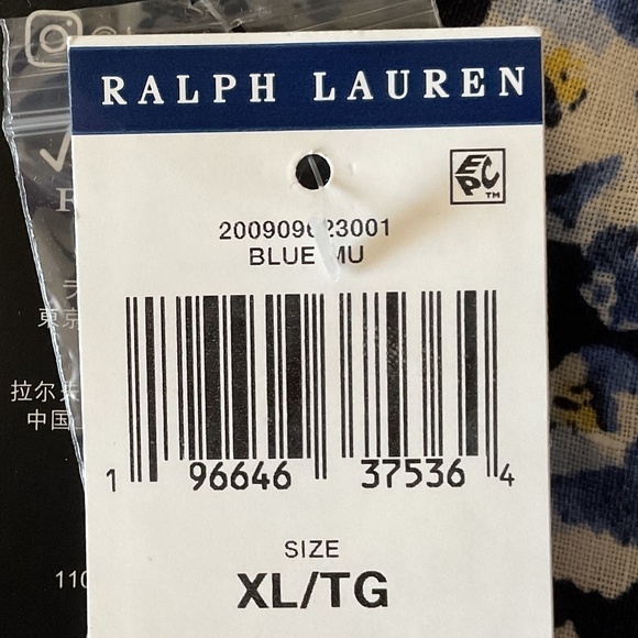 NWT POLO RALPH LAUREN BLUE MULTI FLORAL LINEN CUFFED DOLMAN SLEEVE BUTTON DOWN - Picture 11 of 15